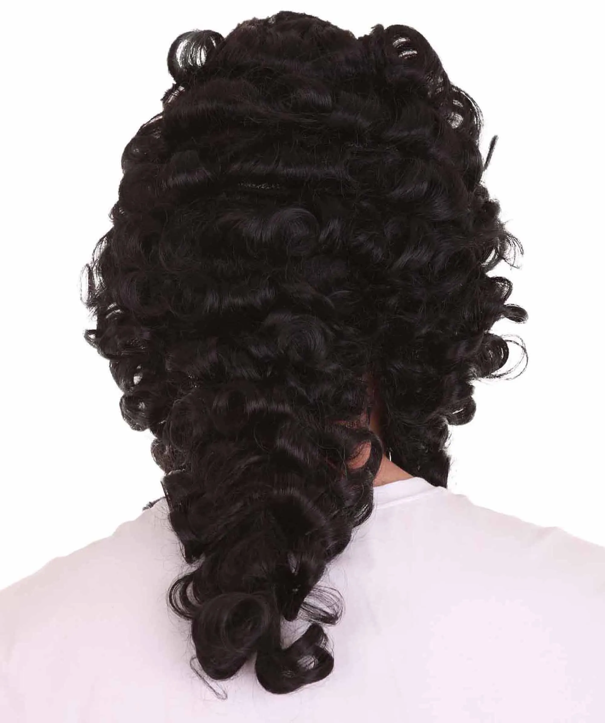 Colonial Curly Black Historical Wig | Premium Breathable Capless Cap