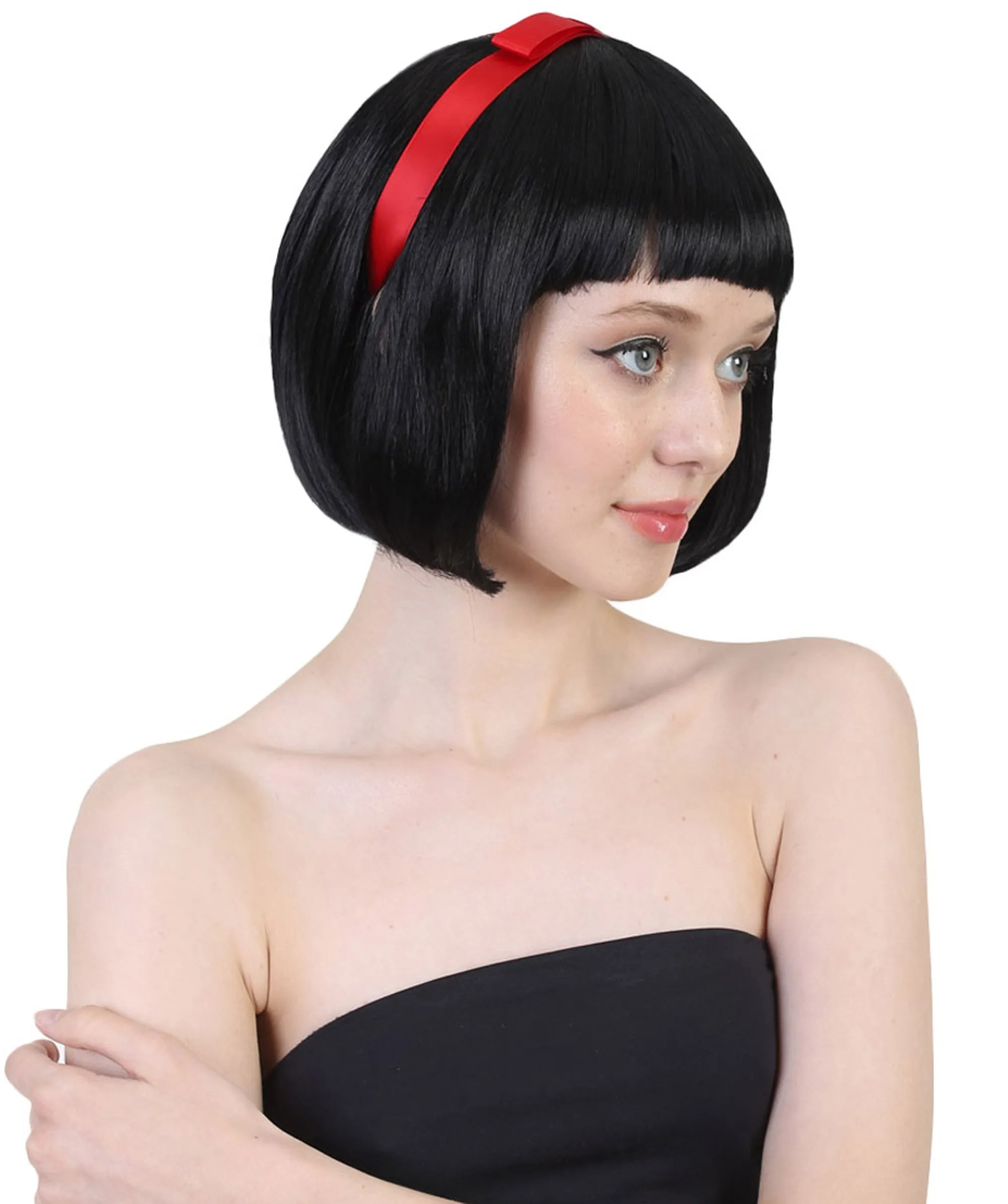 Cosplay Princess Snow Wig | Black Character Cosplay Halloween Wig | Premium Breathable Capless Cap