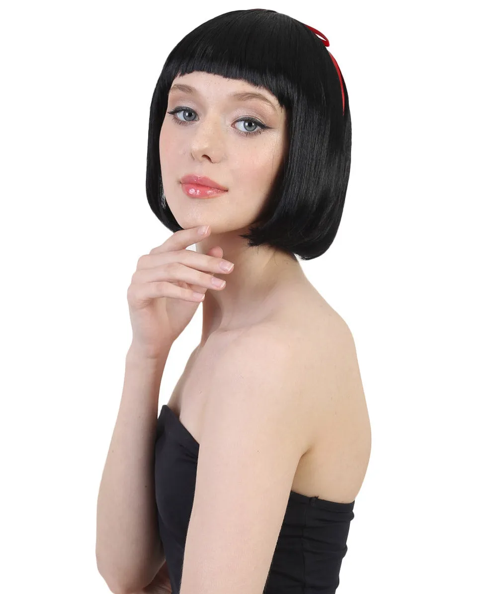 Cosplay Princess Snow Wig | Black Character Cosplay Halloween Wig | Premium Breathable Capless Cap