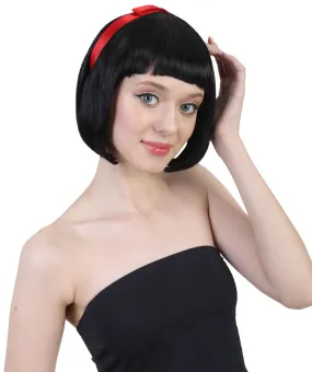 Cosplay Princess Snow Wig | Black Character Cosplay Halloween Wig | Premium Breathable Capless Cap