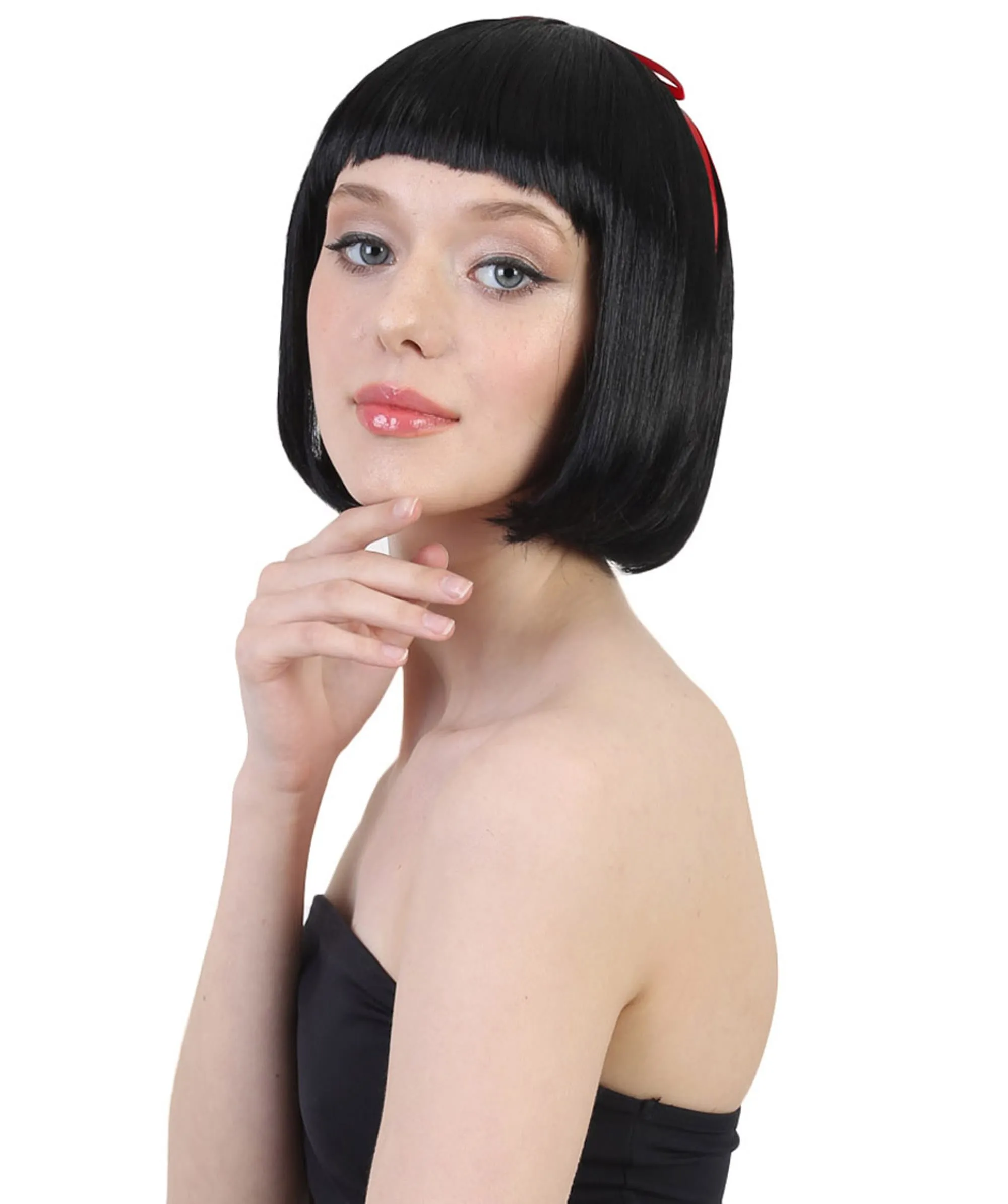 Cosplay Princess Snow Wig | Black Character Cosplay Halloween Wig | Premium Breathable Capless Cap