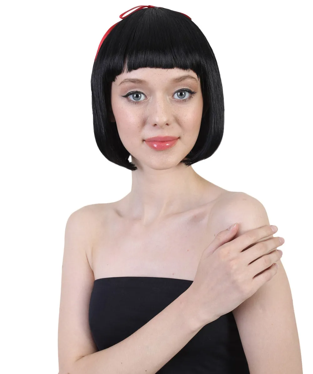 Cosplay Princess Snow Wig | Black Character Cosplay Halloween Wig | Premium Breathable Capless Cap