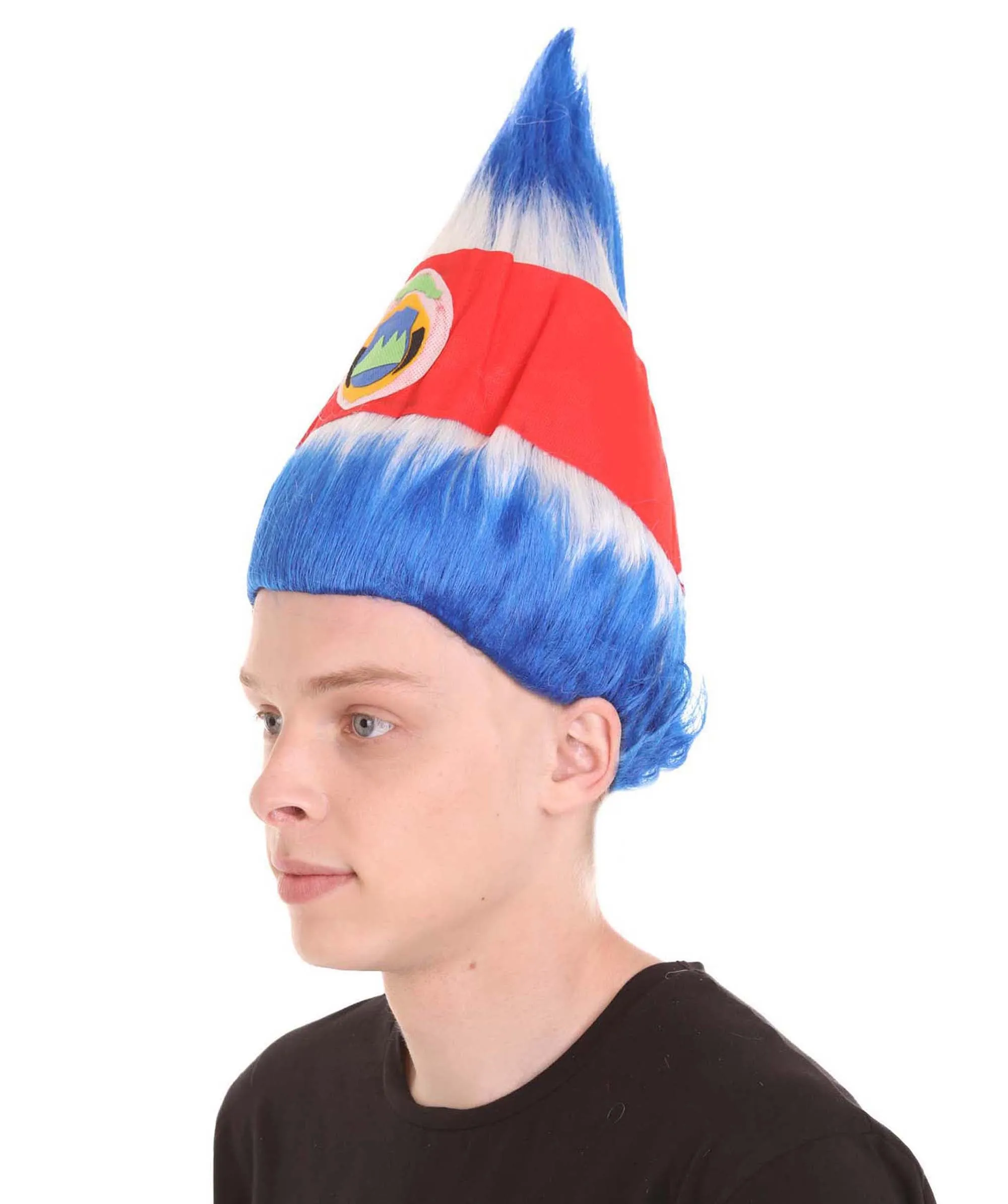 Costa Rica Flag Sport Troll Wig | Cosplay Halloween Wigs | Premium Breathable Capless Cap