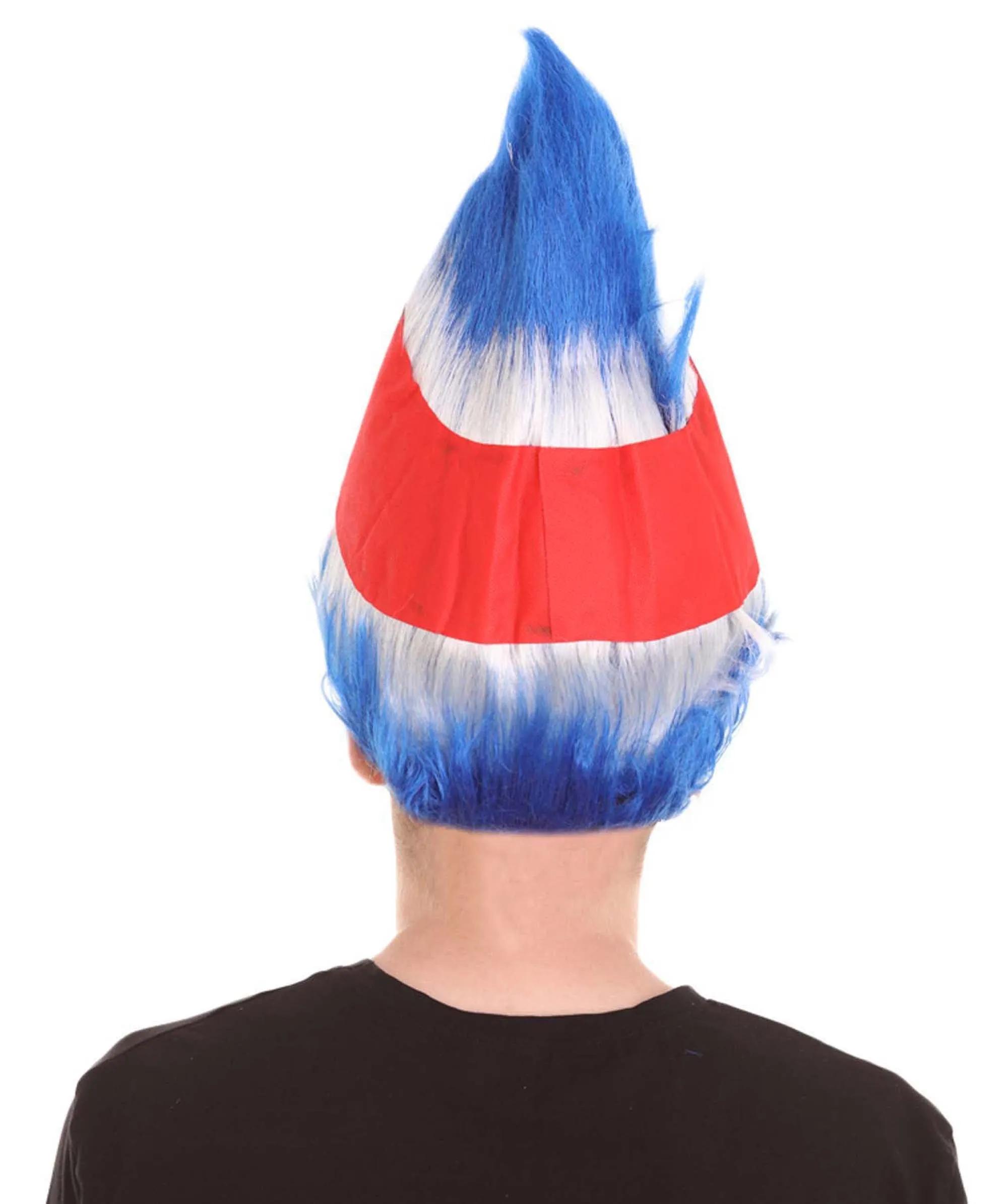 Costa Rica Flag Sport Troll Wig | Cosplay Halloween Wigs | Premium Breathable Capless Cap