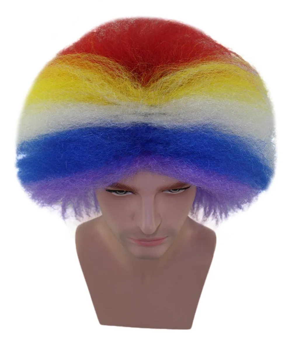 Crazy Clown Around Wig | Rainbow Clown Scary Wigs | Premium Breathable Capless Cap