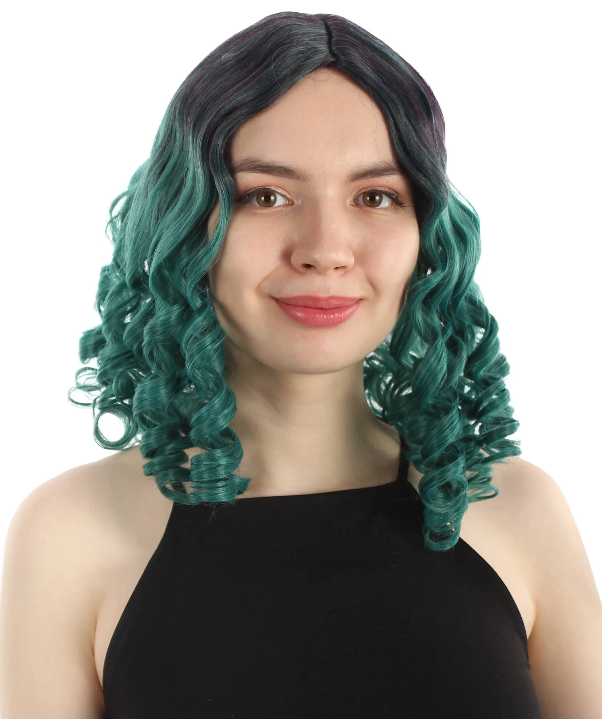 Curly Goldilocks Wig, Multi Color Synthetic Fiber Hair