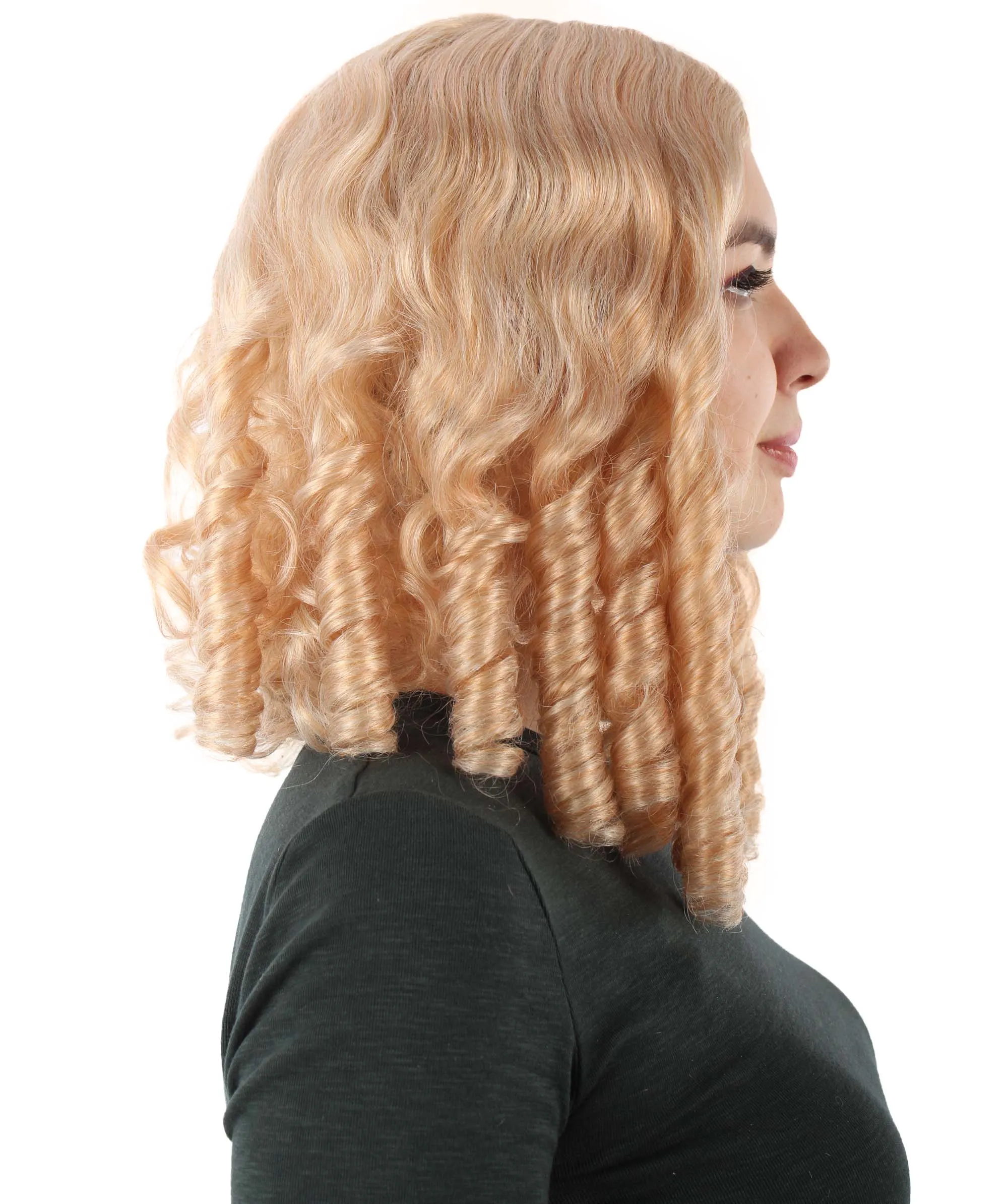 Curly Goldilocks Wig, Multi Color Synthetic Fiber Hair