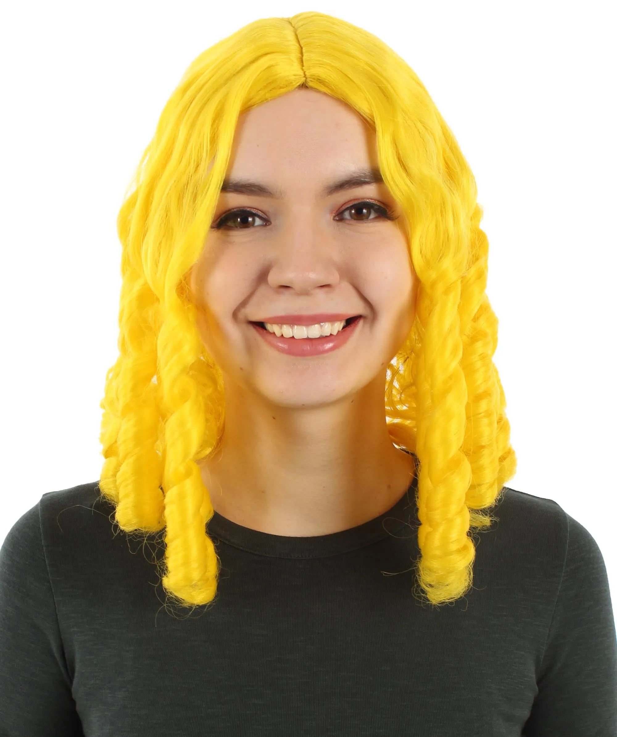 Curly Goldilocks Wig, Multi Color Synthetic Fiber Hair