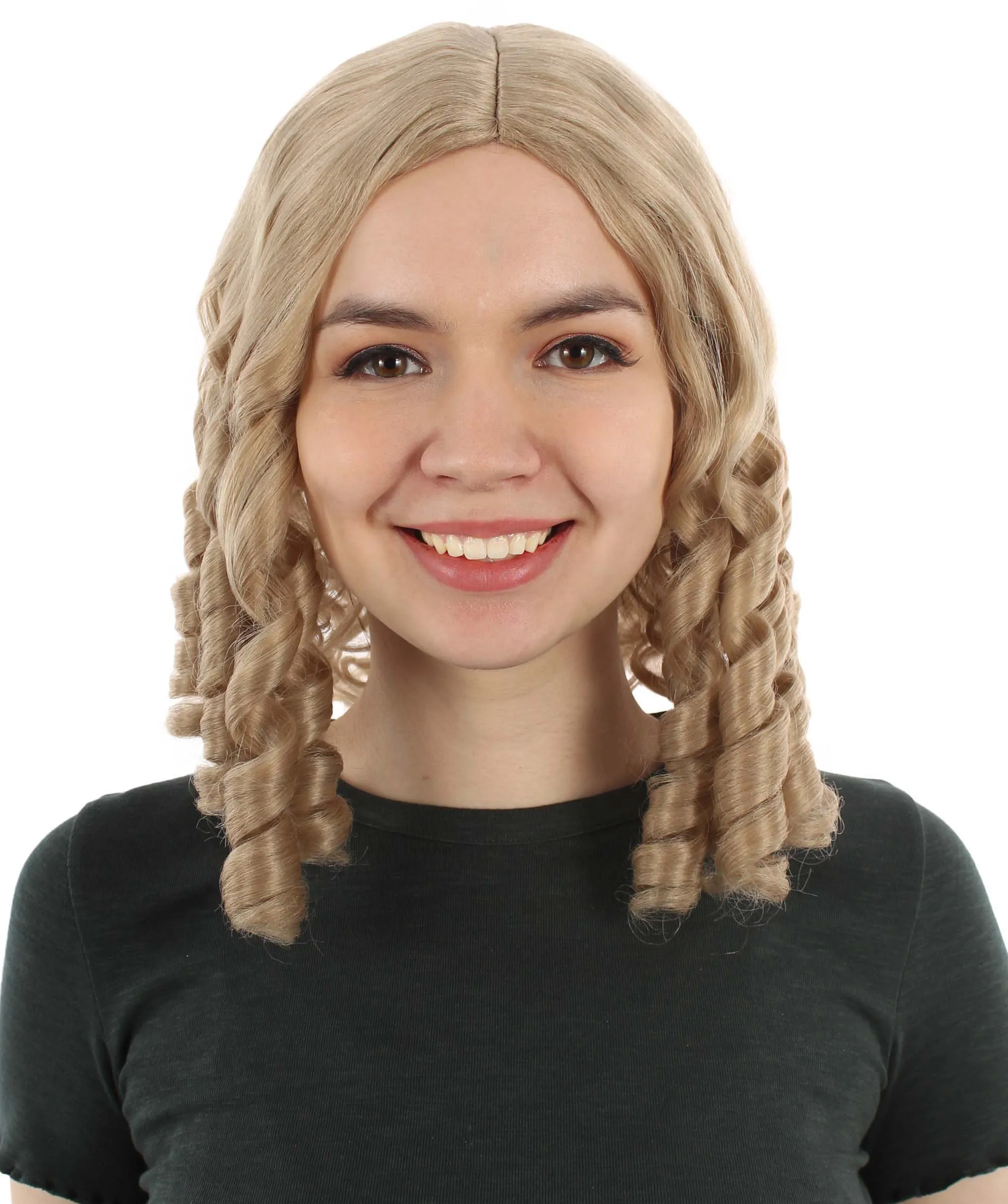Curly Goldilocks Wig, Multi Color Synthetic Fiber Hair
