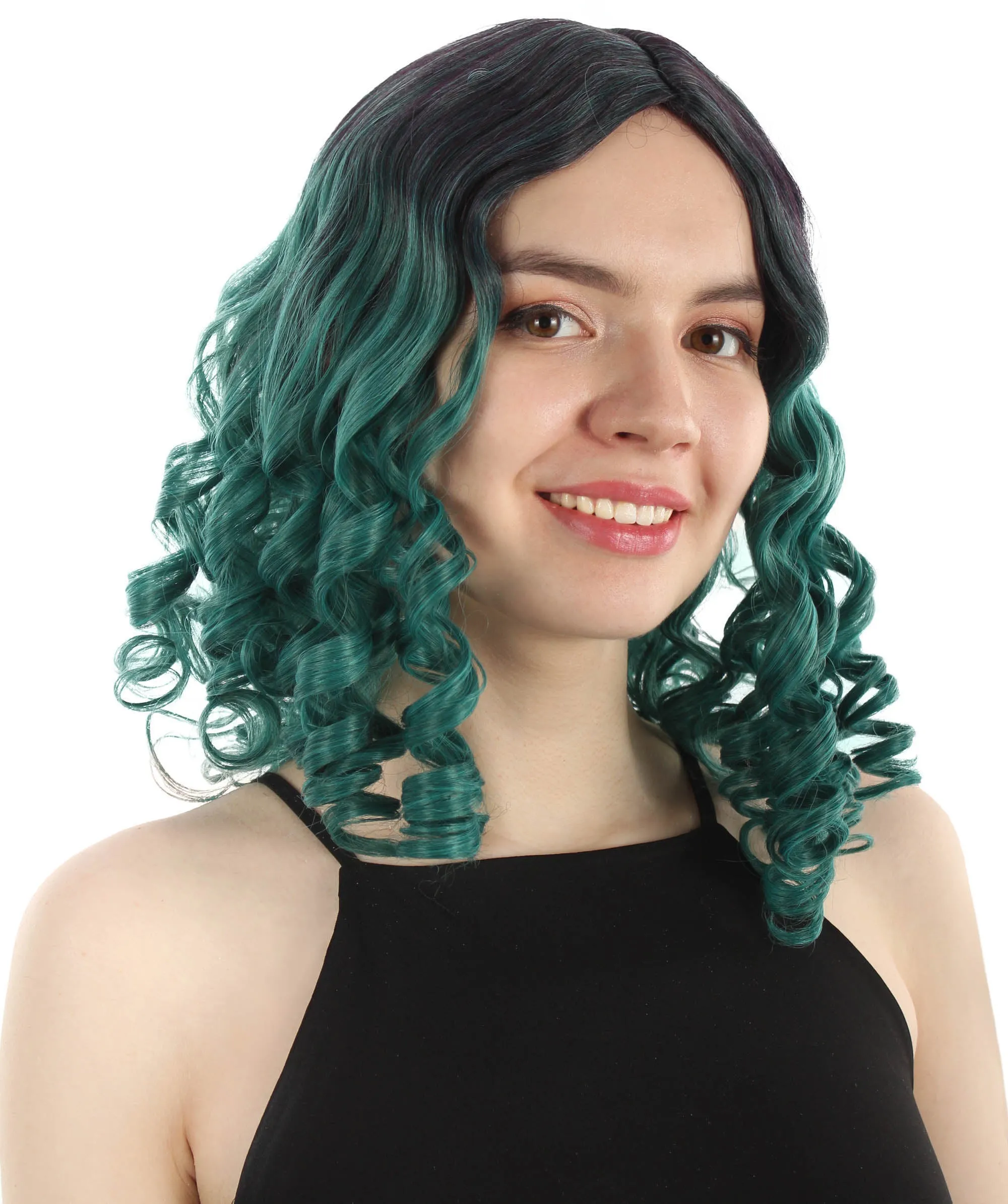 Curly Goldilocks Wig, Multi Color Synthetic Fiber Hair