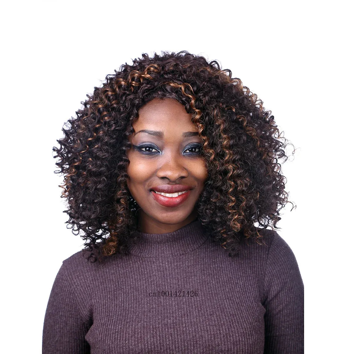 Curly Wig with Bangs Synthetic Short Curly Wigs for Black Women Colly Frizzy Top Mommy Wigs Outfits Daily Use Natural Haircuts