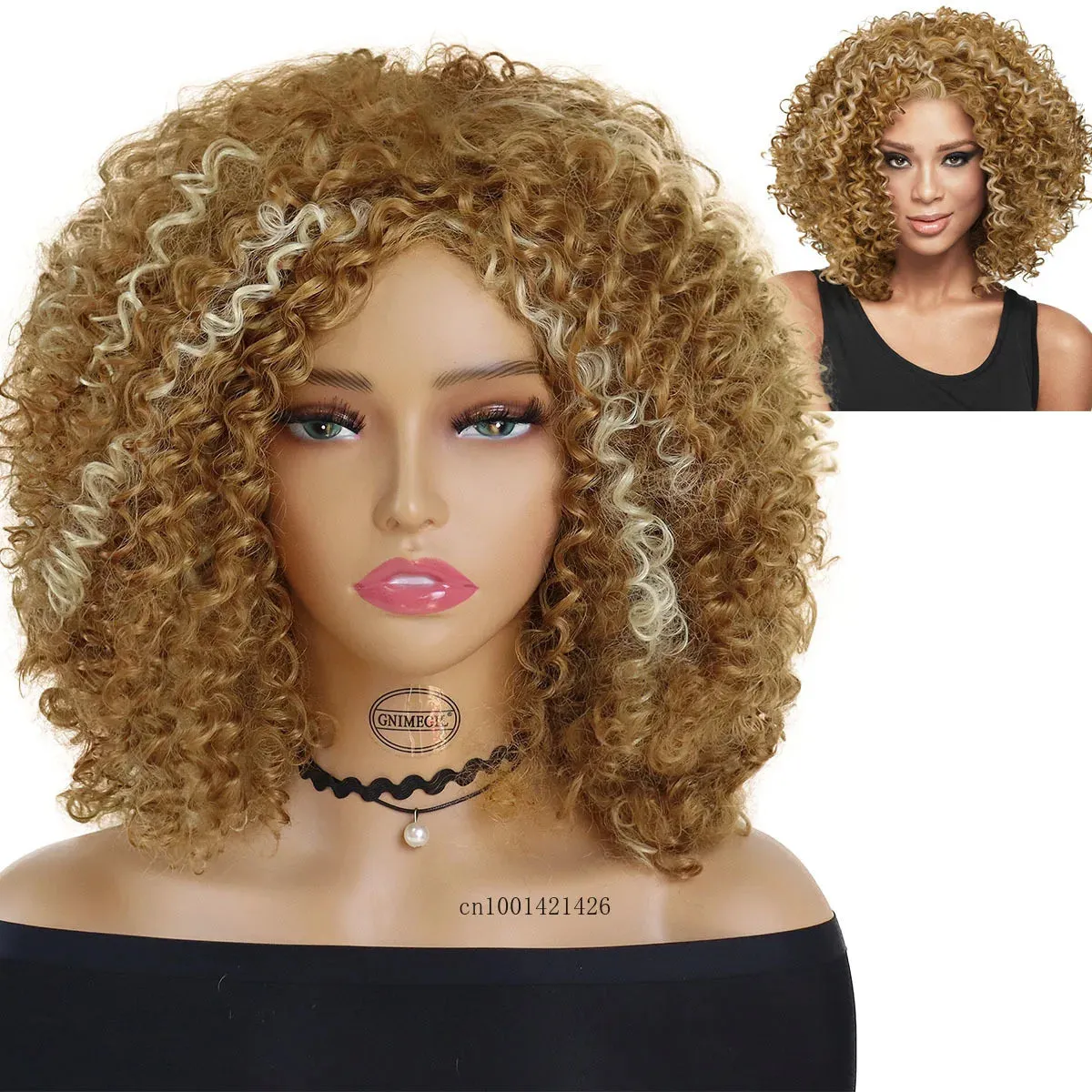 Curly Wig with Bangs Synthetic Short Curly Wigs for Black Women Colly Frizzy Top Mommy Wigs Outfits Daily Use Natural Haircuts