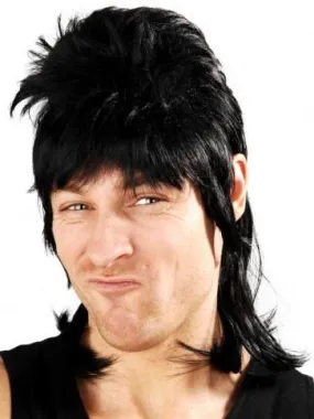 Dazza Black Mullet 80s Men's Wig