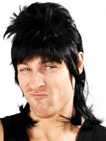 Dazza Black Mullet 80s Men's Wig