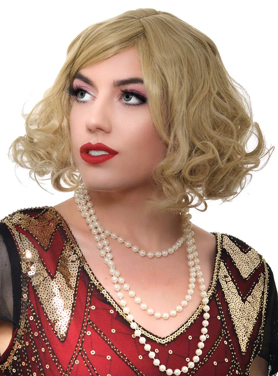 Deluxe Short Blonde 1930s Movie Star Womens Costume Wig
