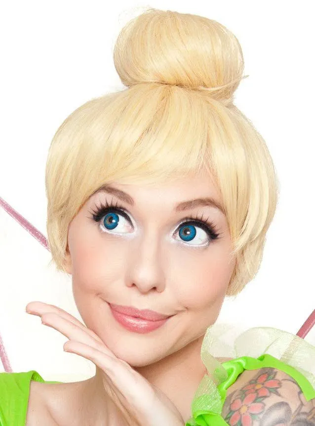 Deluxe Short Blonde Womens Tinkerbell Costume Wig