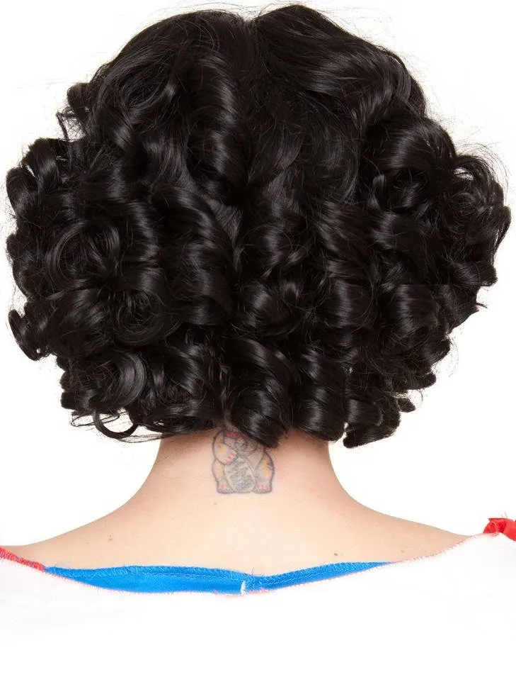 Deluxe Womens Short Black Snow White Costume Wig