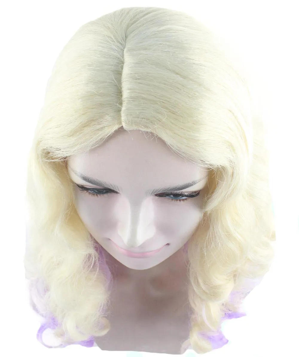 Descendants 2 Mal Wig | Blond Purple TV/Movie Fancy Cosplay Halloween Wig | Premium Breathable Capless Cap