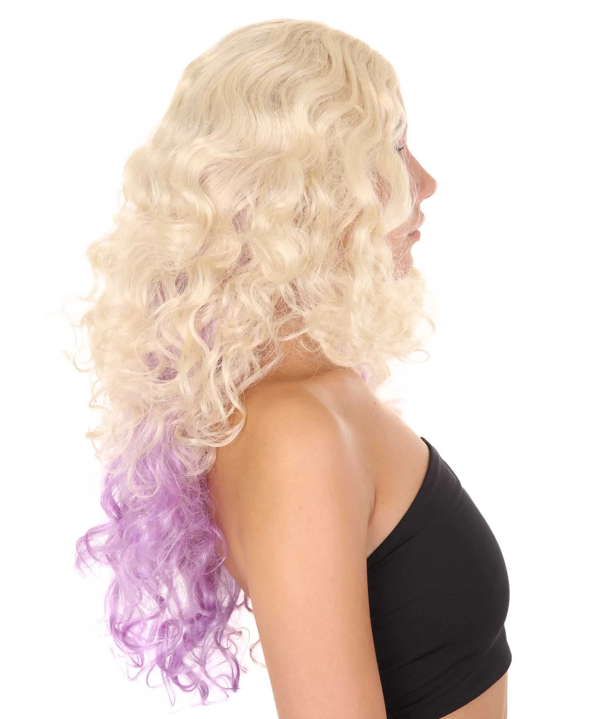 Descendants 2 Mal Wig | Blond Purple TV/Movie Fancy Cosplay Halloween Wig | Premium Breathable Capless Cap