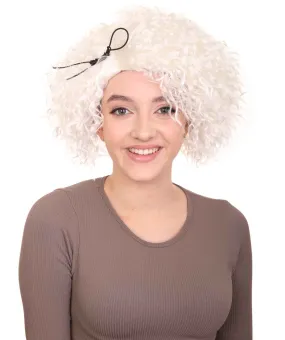 Doll Curly White Womens Wig | Super Sized Jumbo Character Cosplay Halloween Wig | Premium Breathable Capless Cap