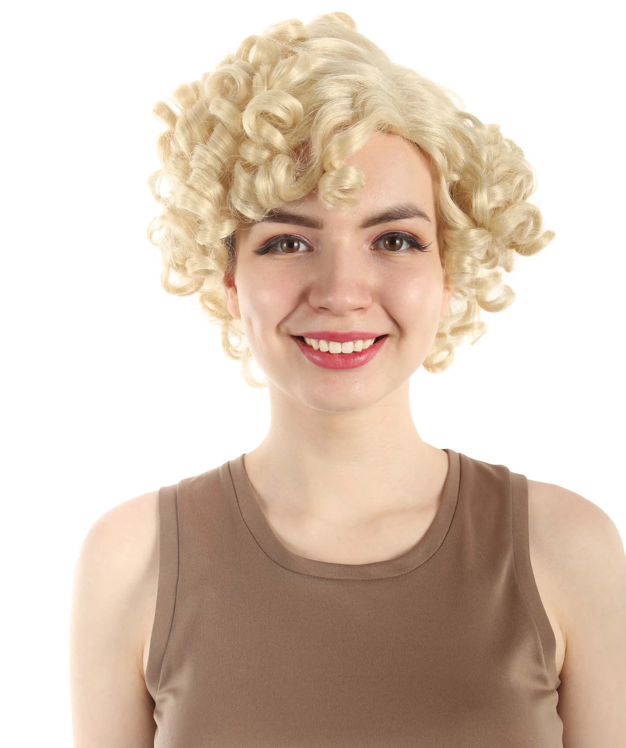 Doll Curly Womens Wig Collection | Character Cosplay Halloween Wig | Premium Breathable Capless Cap | HPO