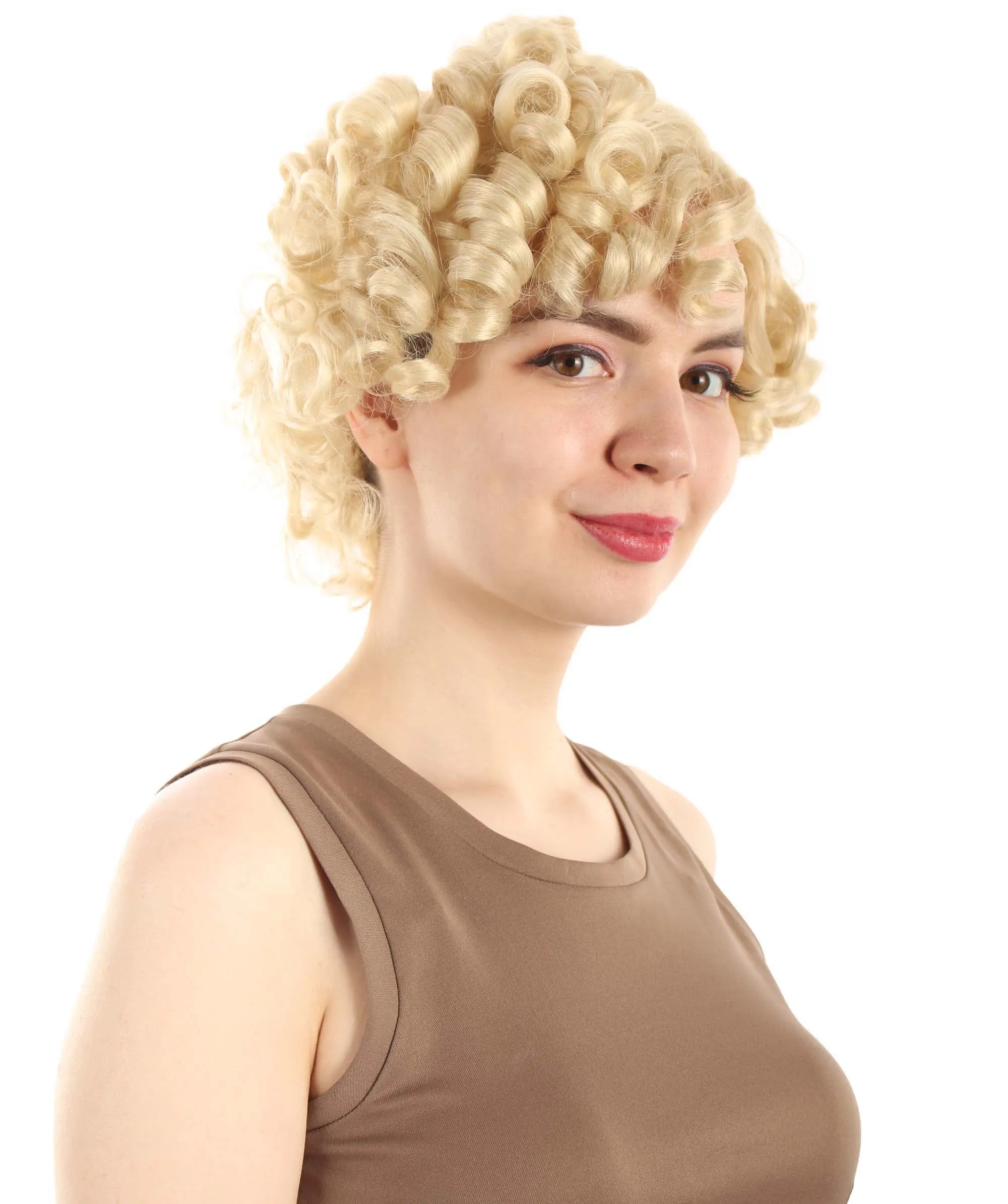 Doll Curly Womens Wig Collection | Character Cosplay Halloween Wig | Premium Breathable Capless Cap | HPO