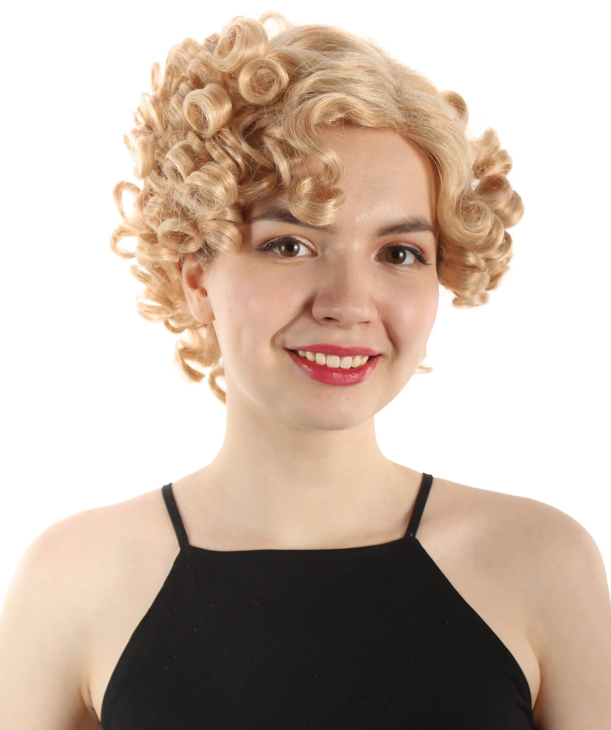 Doll Curly Womens Wig Collection | Character Cosplay Halloween Wig | Premium Breathable Capless Cap | HPO