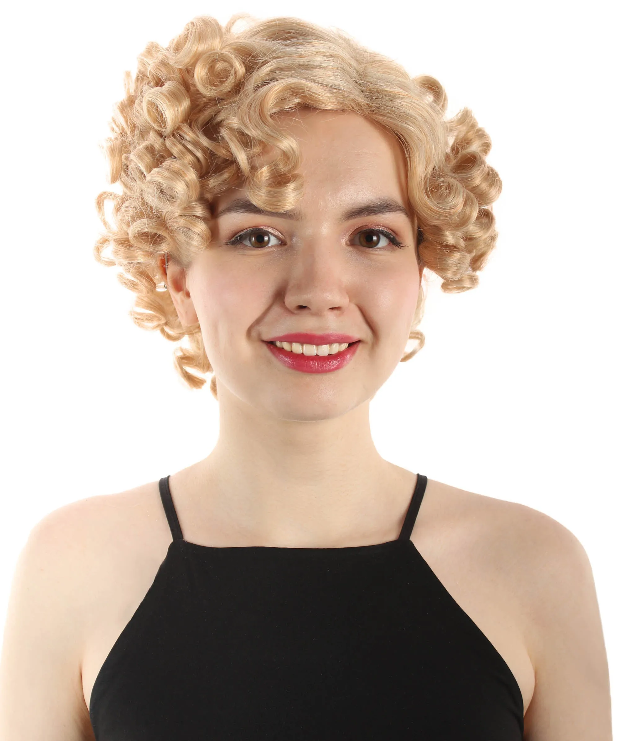 Doll Curly Womens Wig Collection | Character Cosplay Halloween Wig | Premium Breathable Capless Cap | HPO