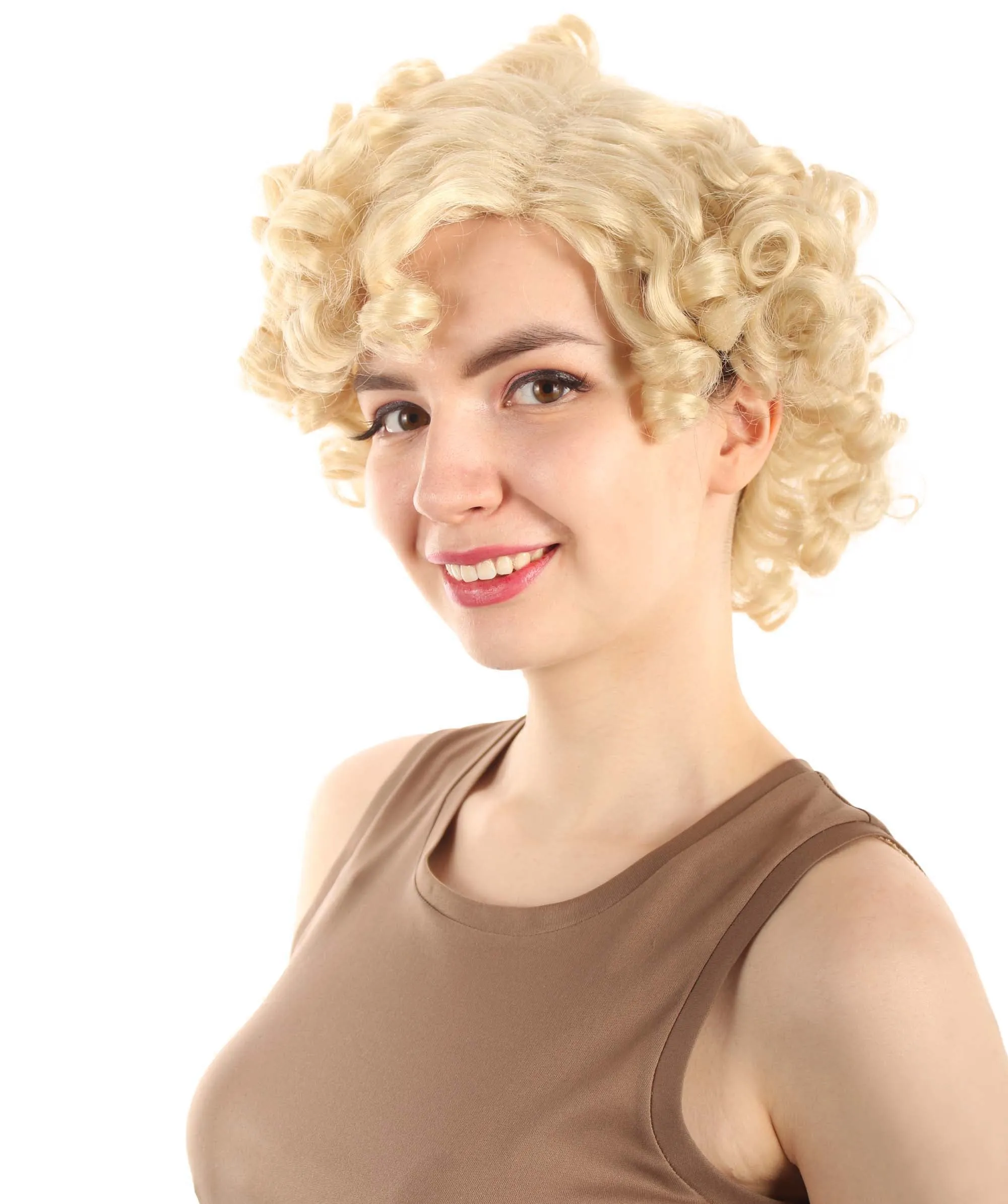 Doll Curly Womens Wig Collection | Character Cosplay Halloween Wig | Premium Breathable Capless Cap | HPO