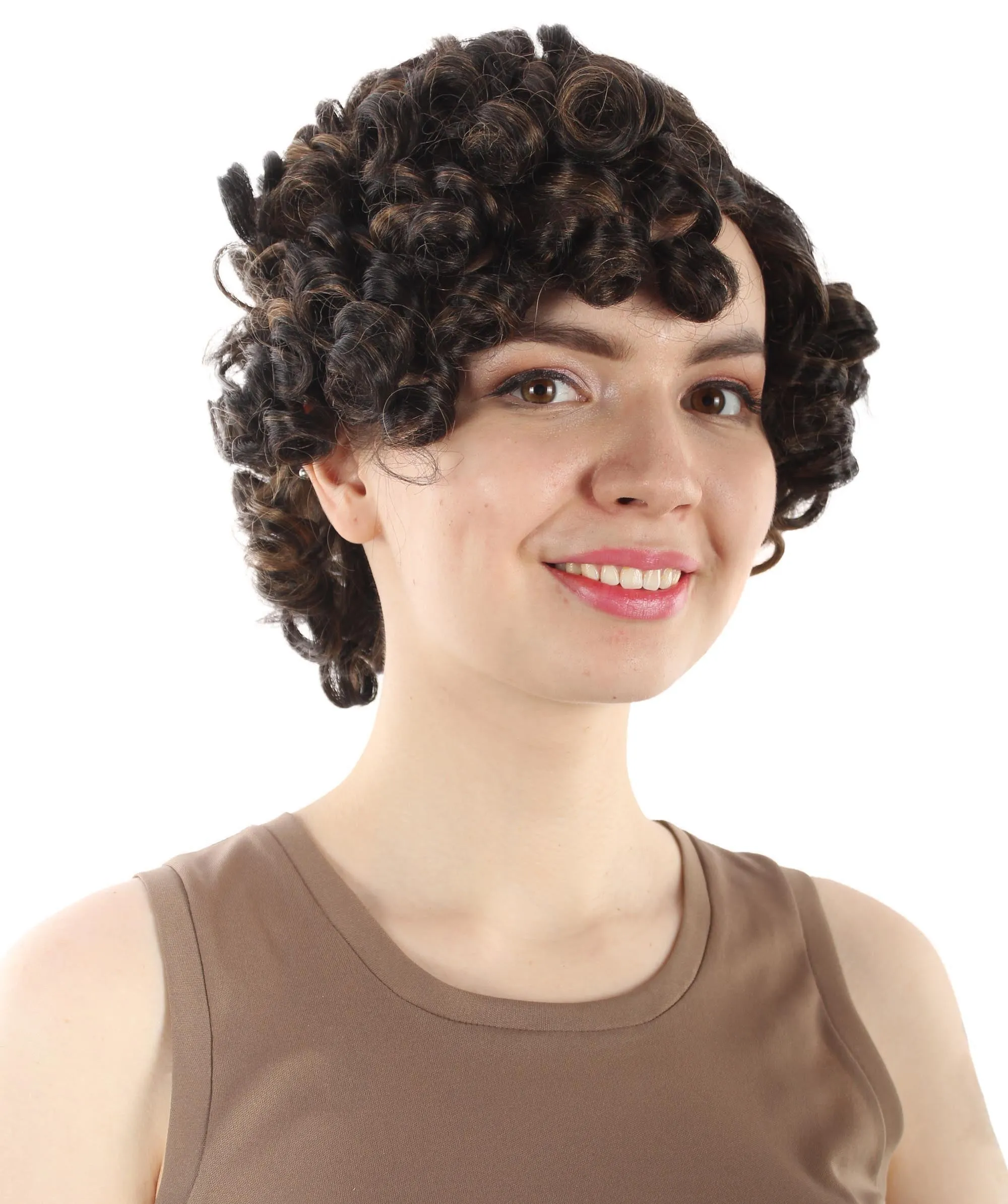 Doll Curly Womens Wig Collection | Character Cosplay Halloween Wig | Premium Breathable Capless Cap | HPO