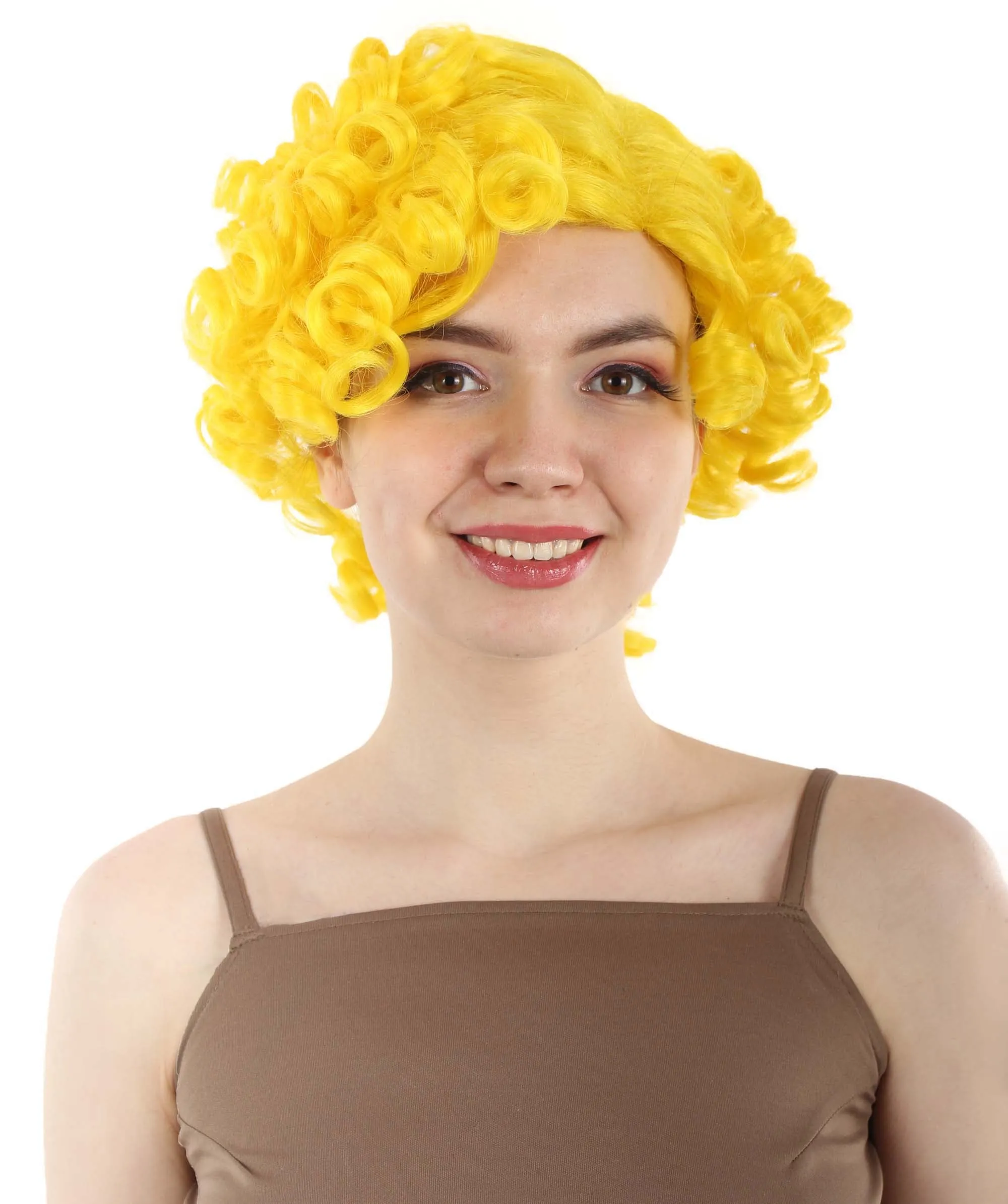 Doll Curly Womens Wig Collection | Character Cosplay Halloween Wig | Premium Breathable Capless Cap | HPO