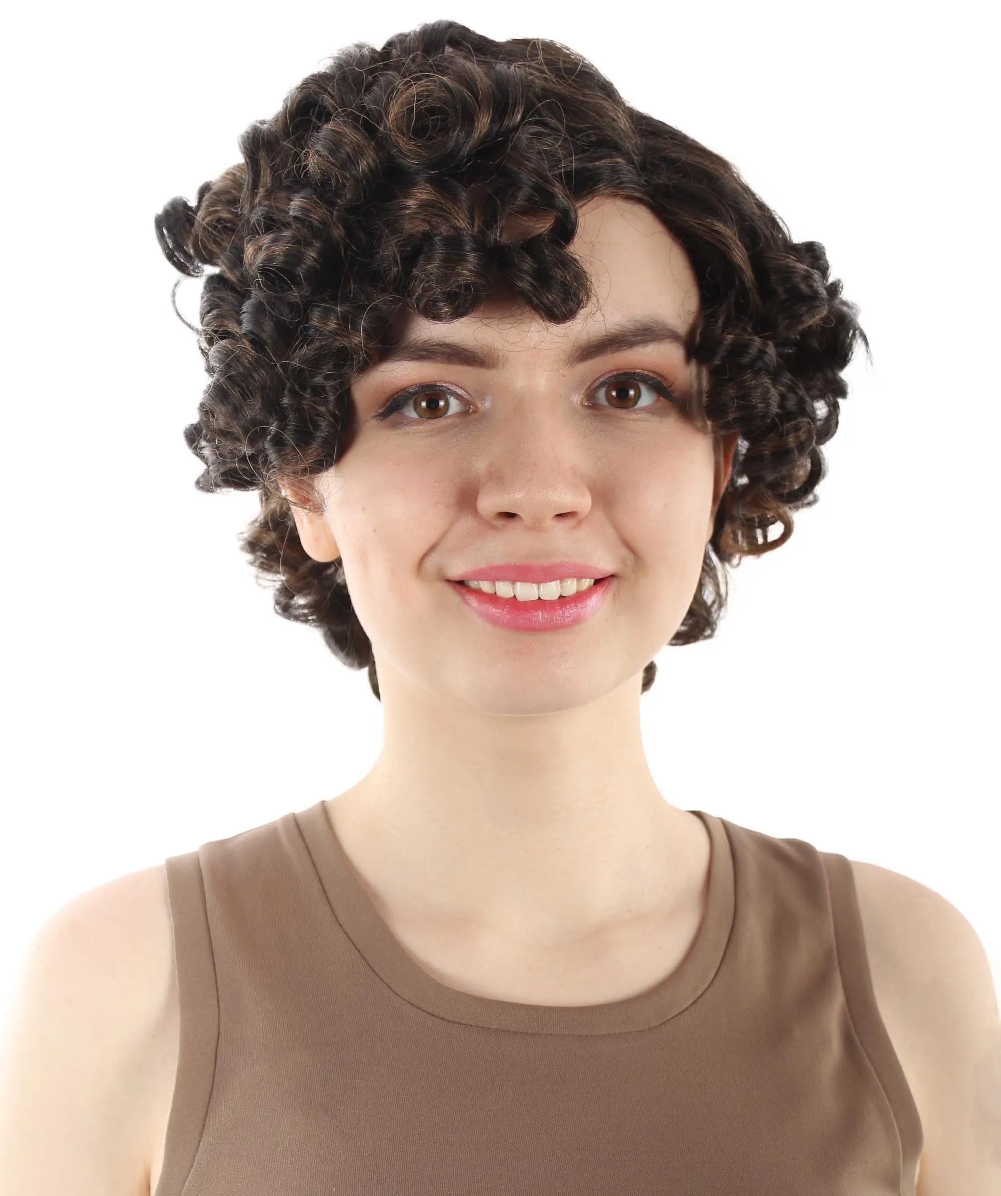 Doll Curly Womens Wig Collection | Character Cosplay Halloween Wig | Premium Breathable Capless Cap | HPO