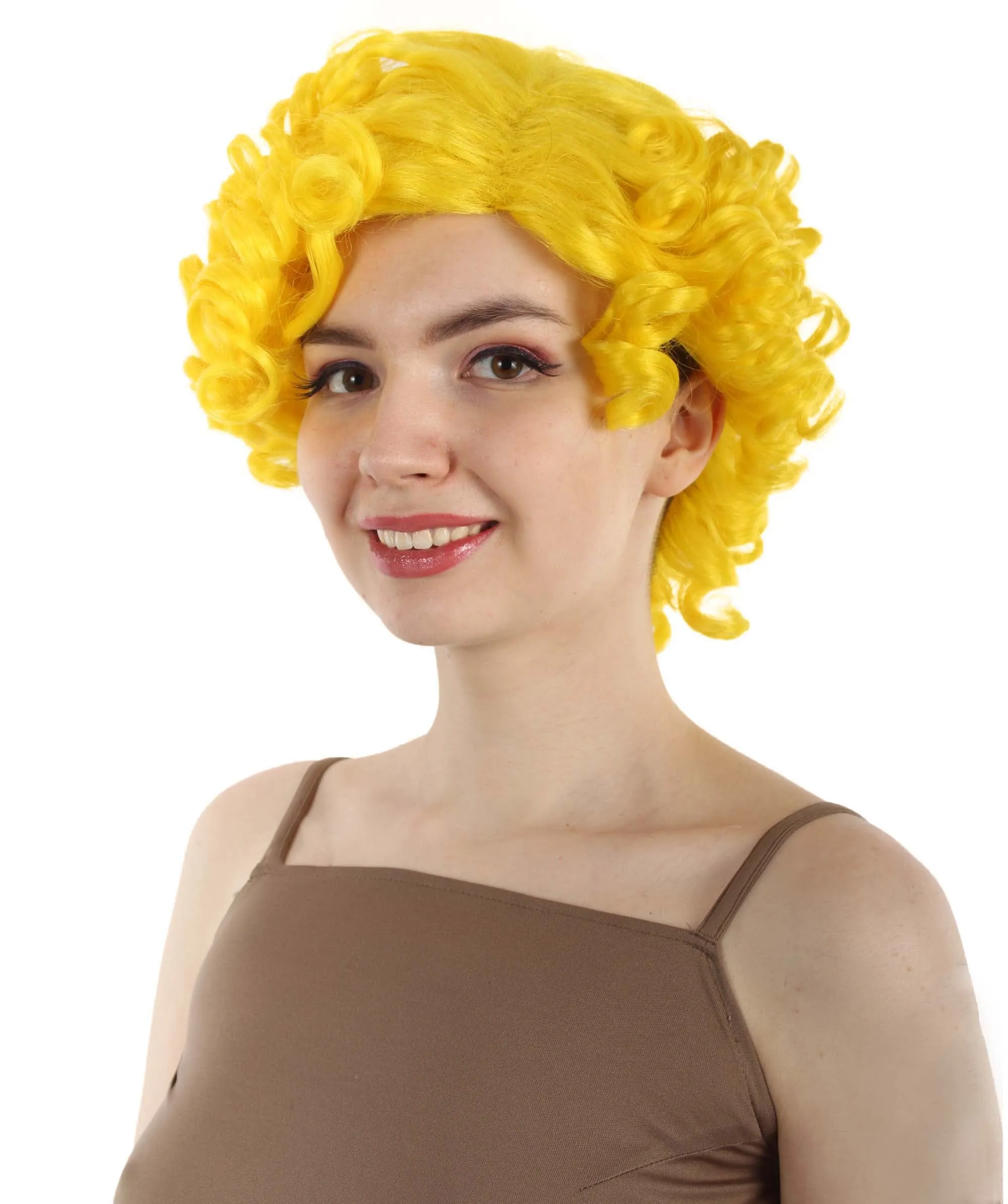 Doll Curly Womens Wig Collection | Character Cosplay Halloween Wig | Premium Breathable Capless Cap | HPO