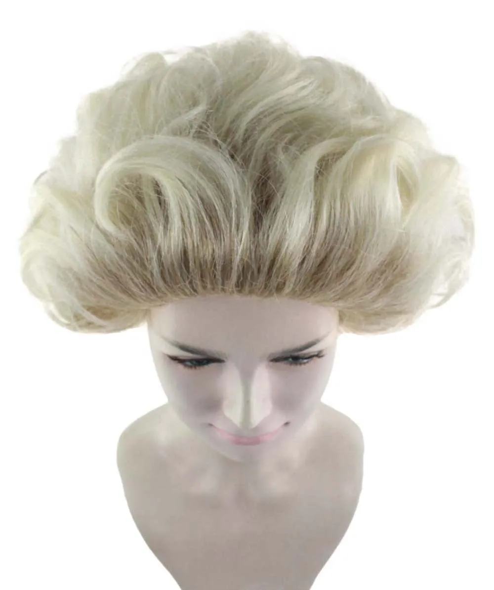 Fancy Blonde Curly Womens Wig | All Back Halloween Wig | Premium Breathable Capless Cap
