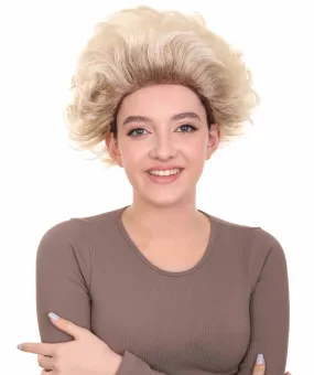 Fancy Blonde Curly Womens Wig | All Back Halloween Wig | Premium Breathable Capless Cap