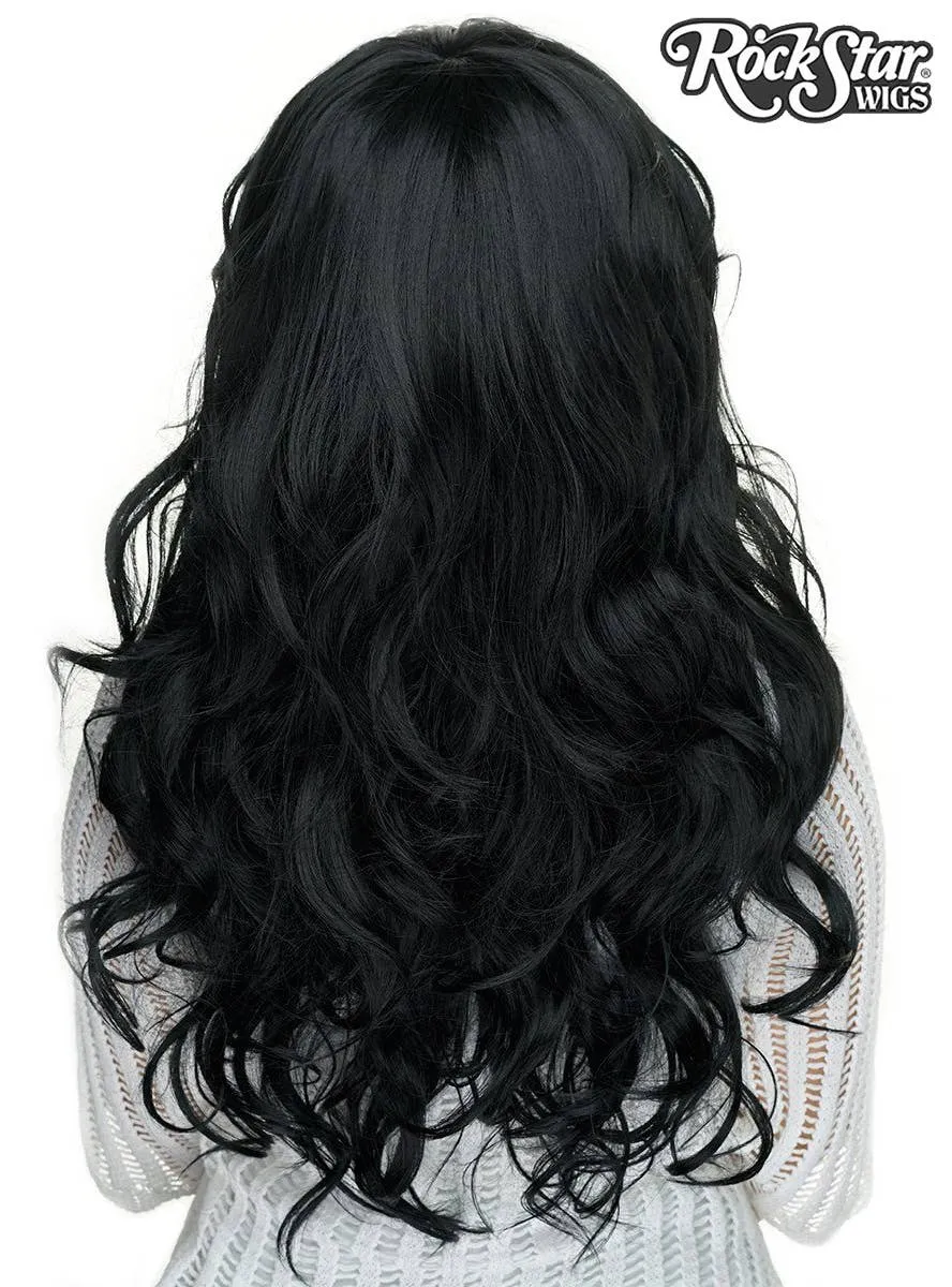 Farrah Deluxe Black Curly Womens Fashion Wig