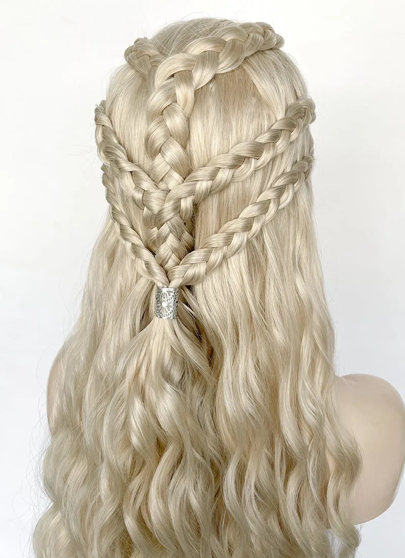 Game of Thrones Daenerys Targaryen Light Ash Blonde Braided Lace Front Synthetic Wig LF2158