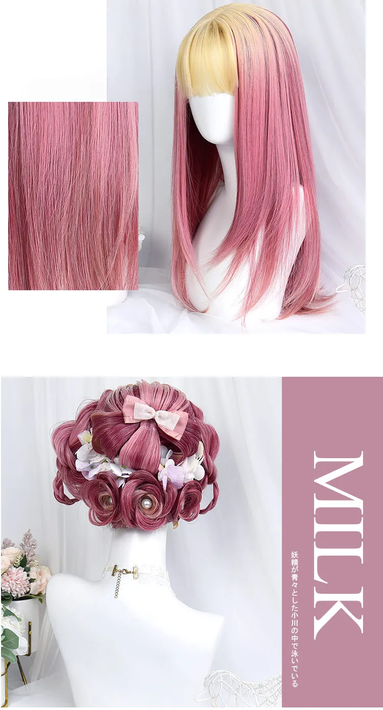 Girly Pink Gradient Hair Wig