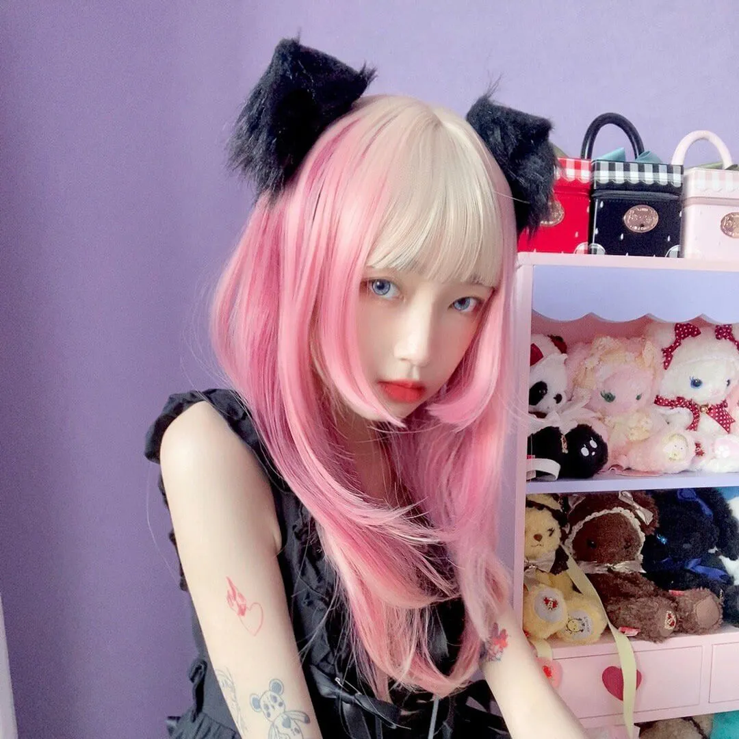Girly Pink Gradient Hair Wig