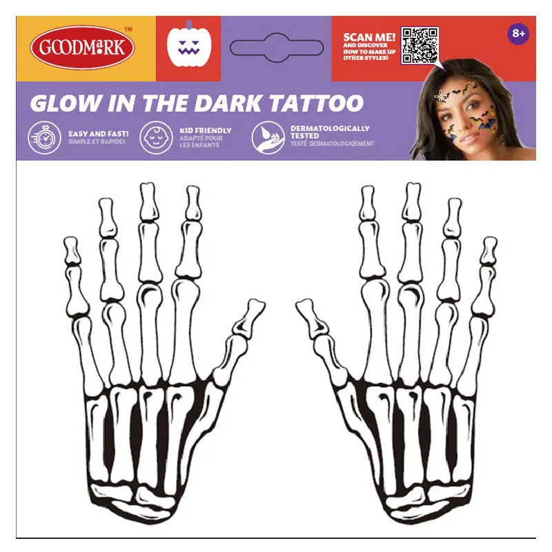 Glow in the Dark Tattoo - Skeleton Hands