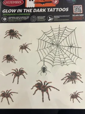 Glow in the Dark Tattoo - Spiders