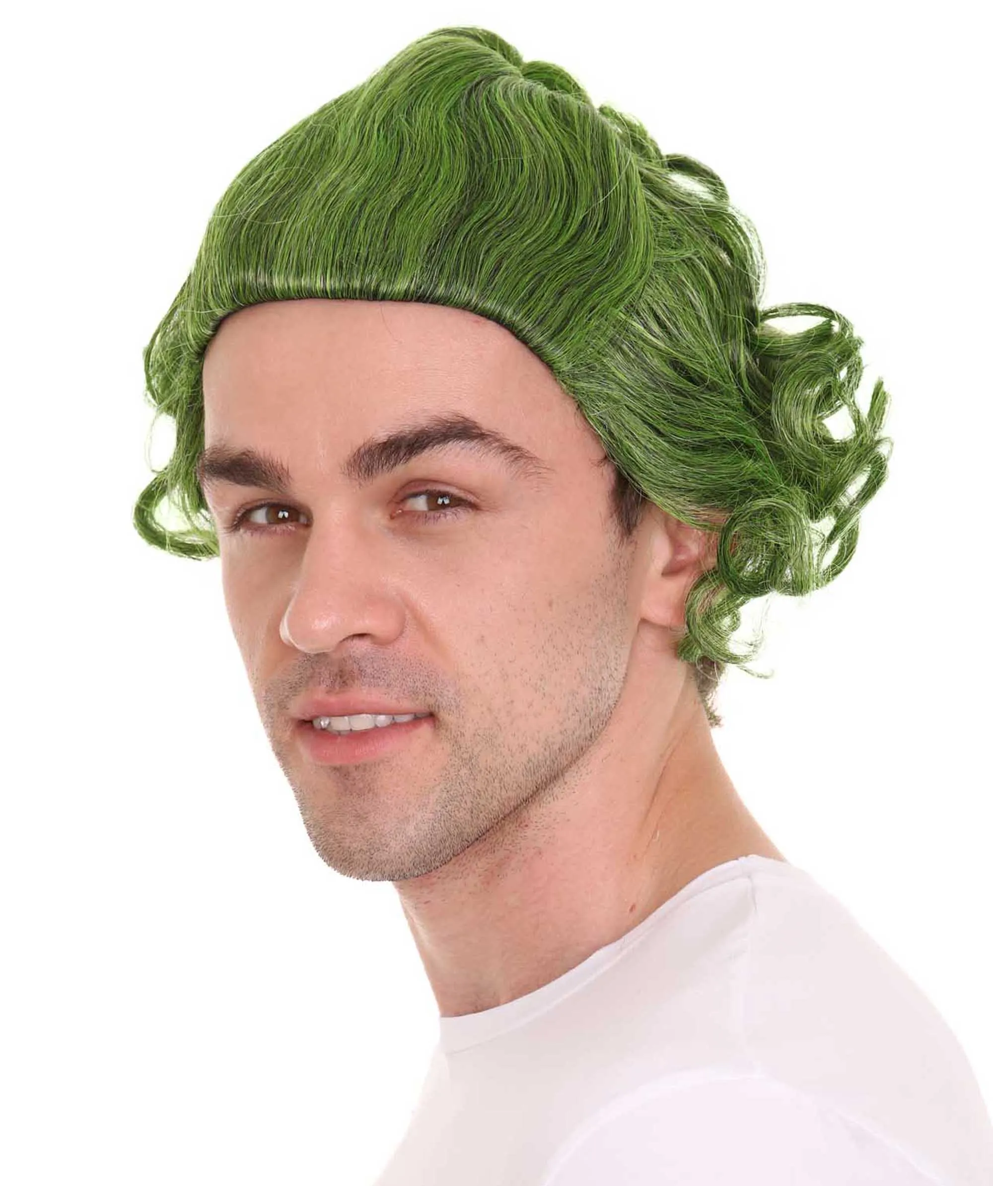 Green Mens Wig | Movie Cosplay Halloween Wig | Premium Breathable Capless Cap