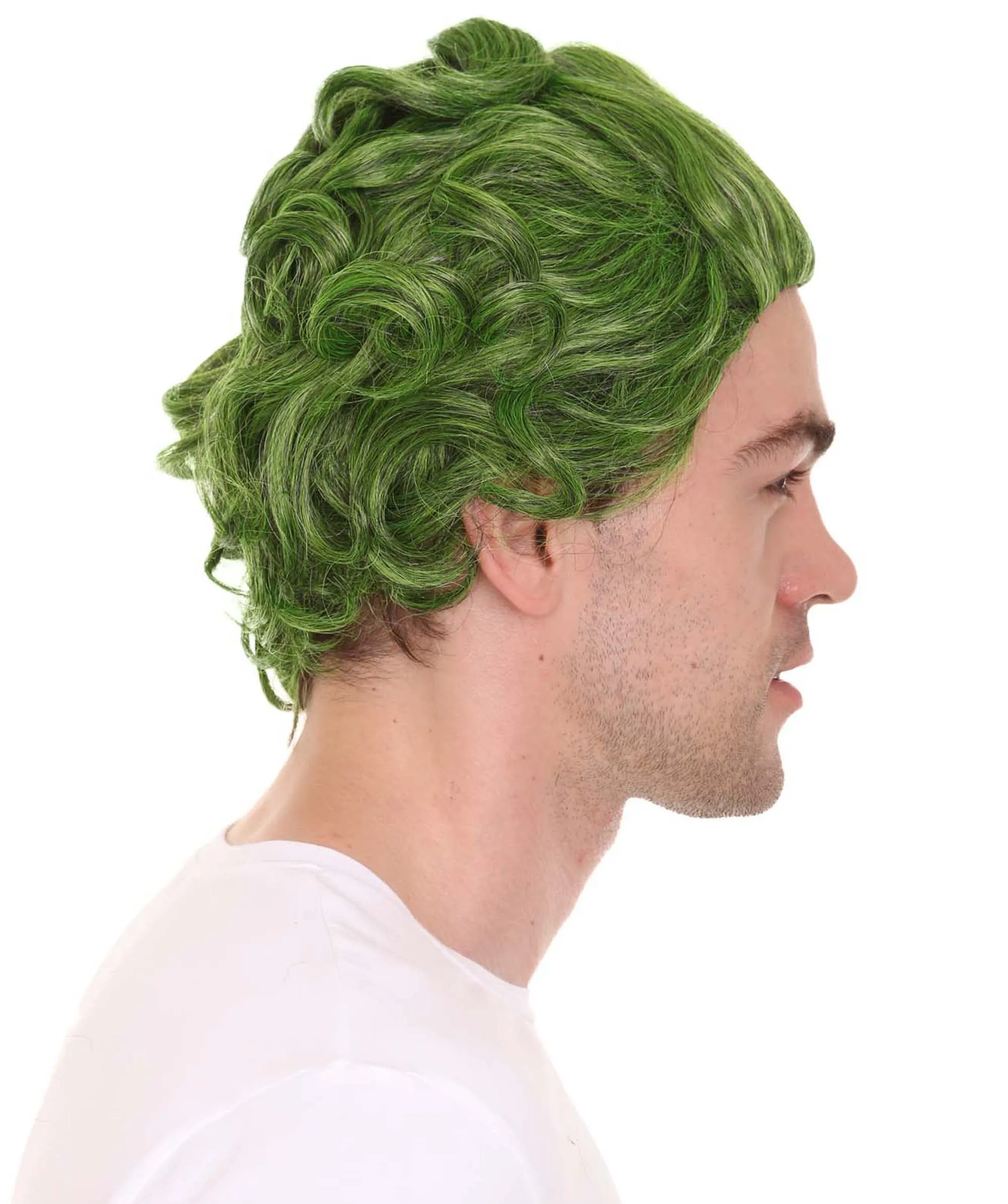Green Mens Wig | Movie Cosplay Halloween Wig | Premium Breathable Capless Cap