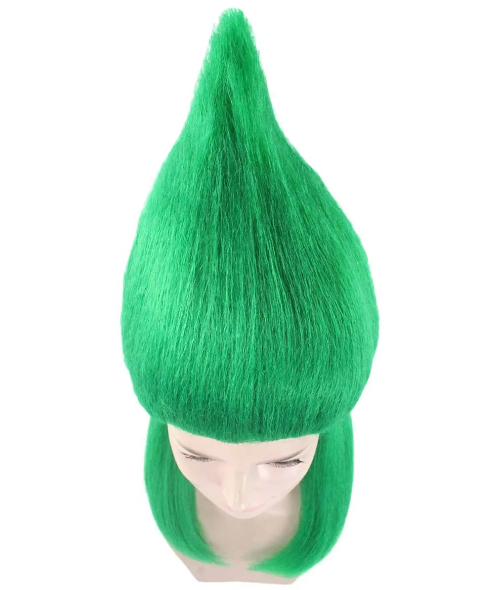 Green Womens Wig | Fancy Halloween Wig with Ponytails | Premium Breathable Capless Cap