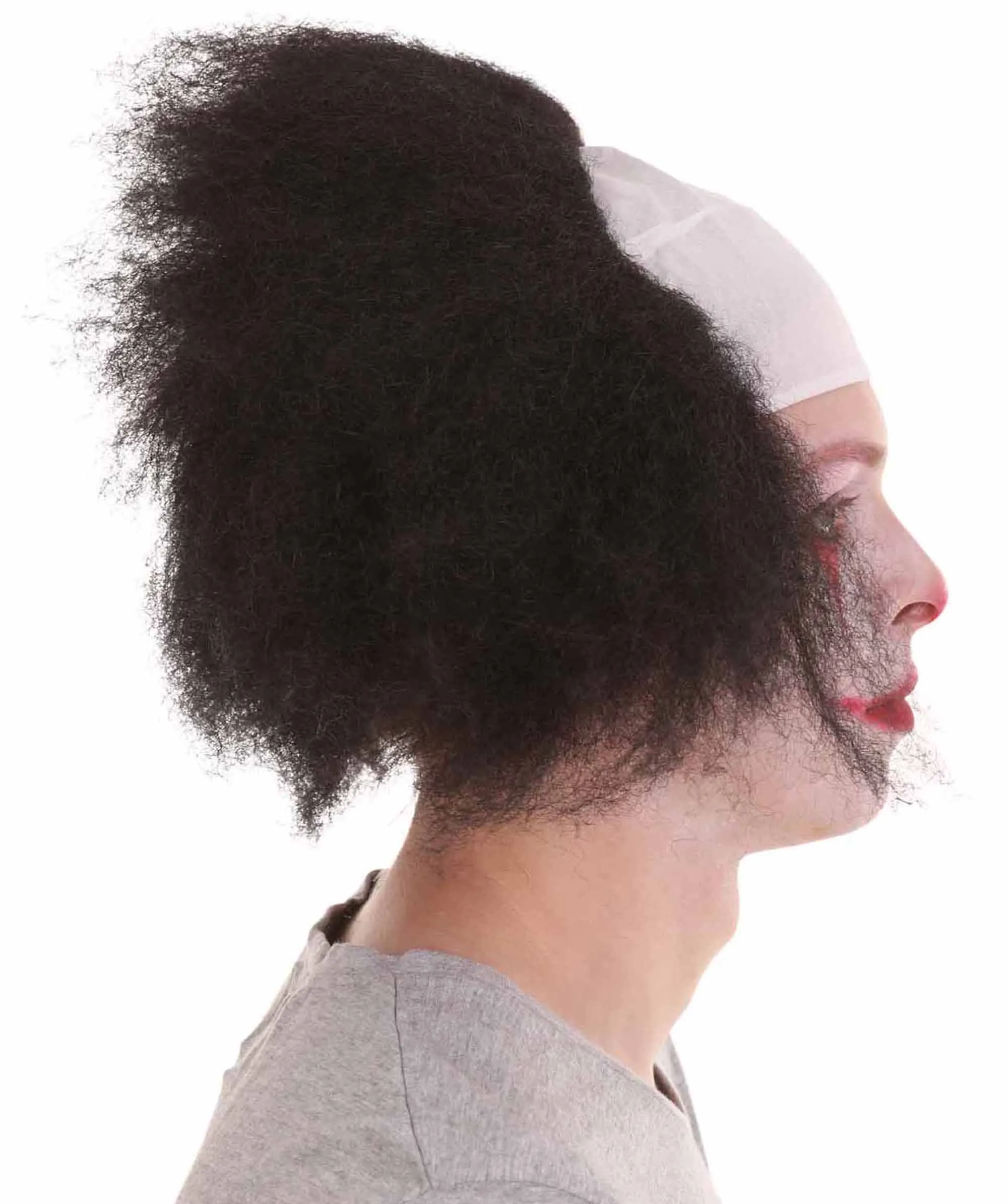 Half Bald Head Men Curly Wig