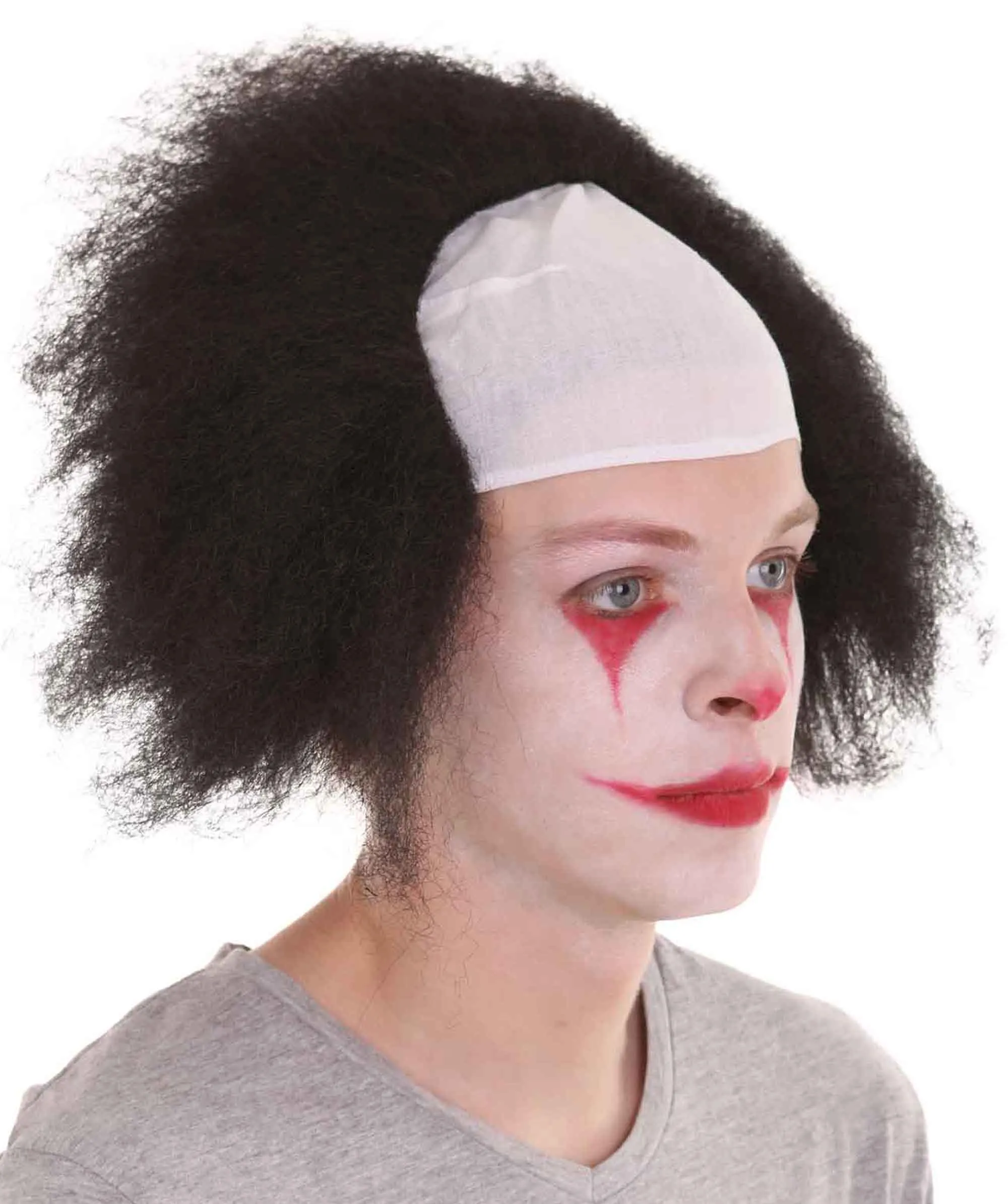 Half Bald Head Men Curly Wig