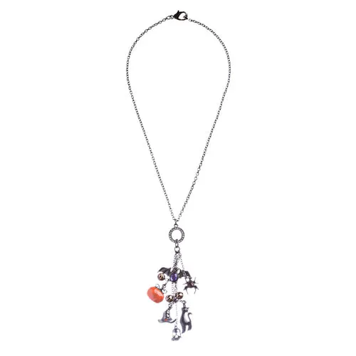 Halloween Costume Jewelry Assorted Spooky Charms Necklace Set JN255 Multi