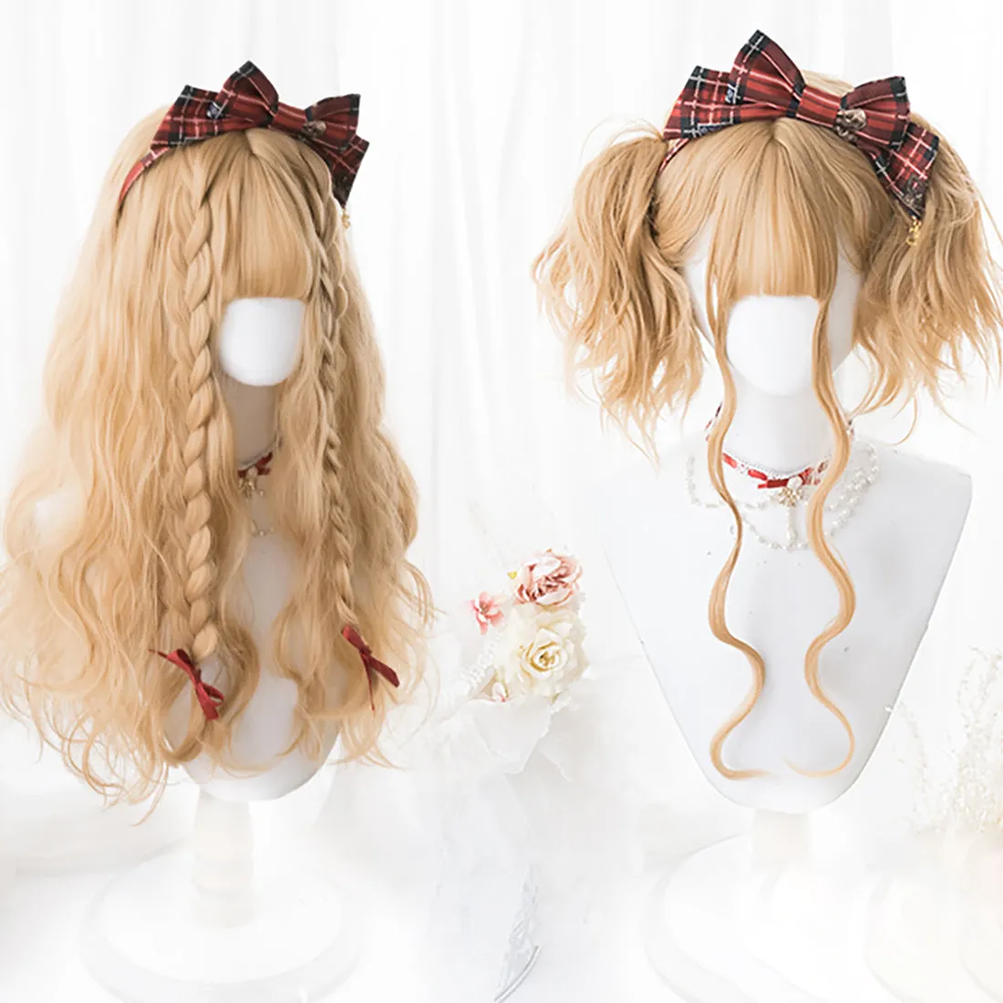 Harajuku Golden Curly Long Wig