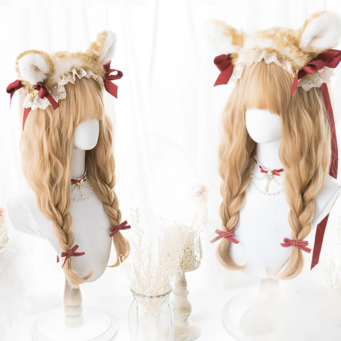 Harajuku Golden Curly Long Wig