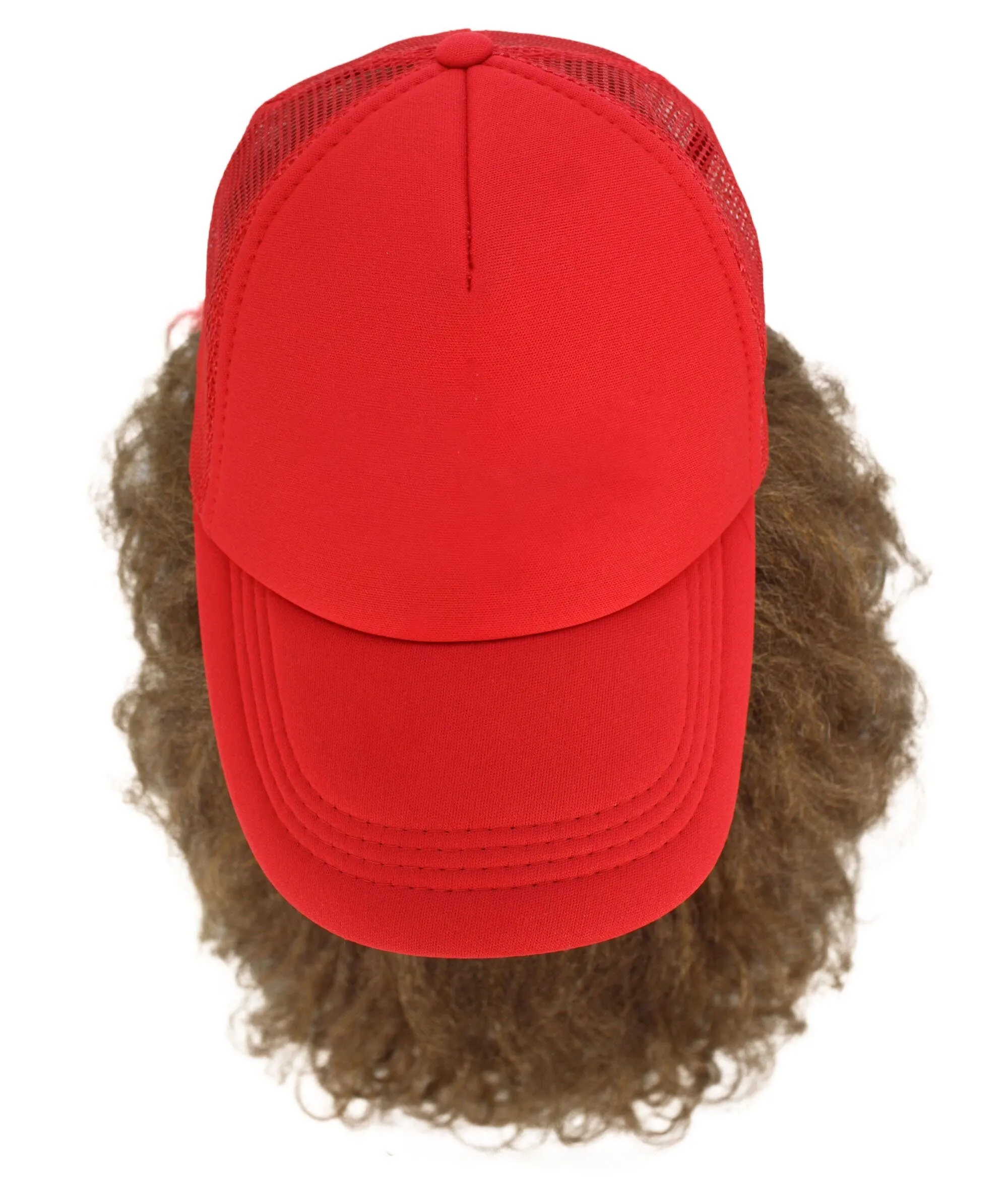 HPO Adult Men's Forrest Runner Movie Character Wig with Beard | Mustache & Cap | Best for Halloween | Flame-retardant Synthetic Fiber